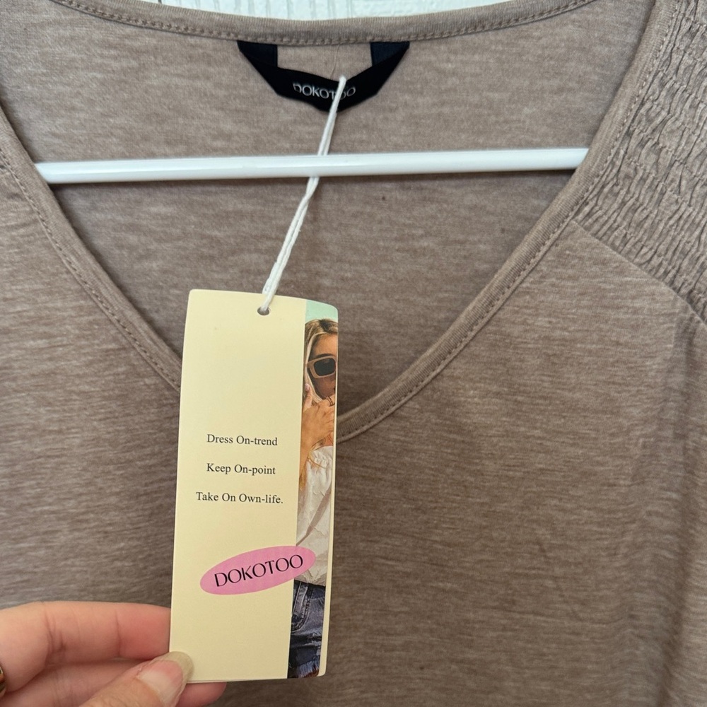 Chaps Women's Tan Long Sleeve Top - Picture 4 of 4